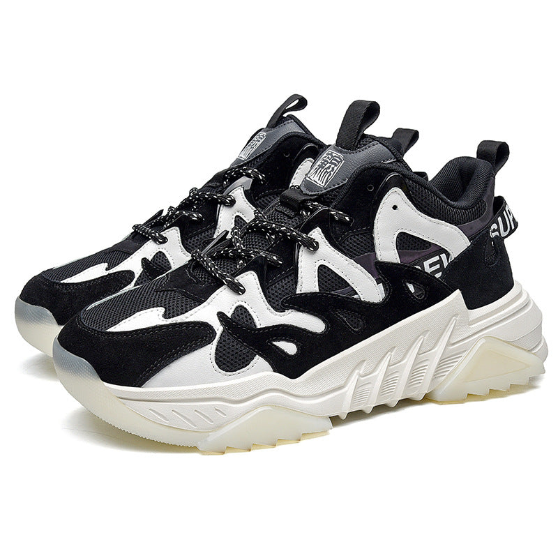 Colorblock lace men's shoes