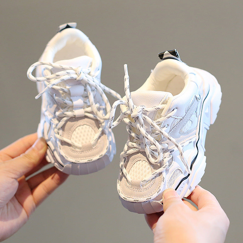 Children's Reflective Laces Sneakers Mesh Shoes Mesh Running Shoes
