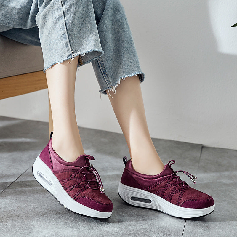 Shallow-mouth Thick-soled Flying Woven Mesh Breathable Sports Casual Shoes