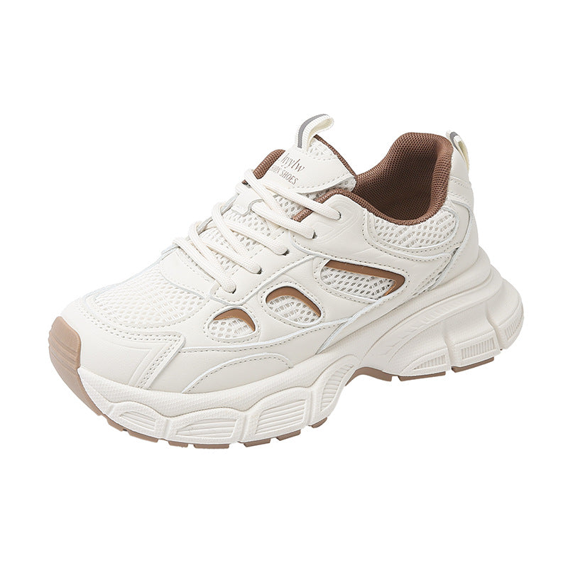 Mesh Sports Casual Shoes Running Non-slip Versatile White Platform Shoes