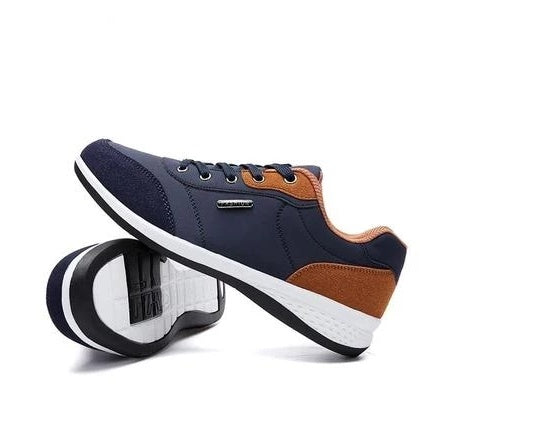 Fashion Light Sports Casual Men Shoes Autumn New Lace-Up Shoes Microfiber Leather Casual Shoes FLats Sneakers
