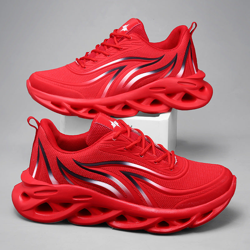 Men's Sports Mesh Shoes Red Coconut Running Shoes High-quality Athietic Sneakers