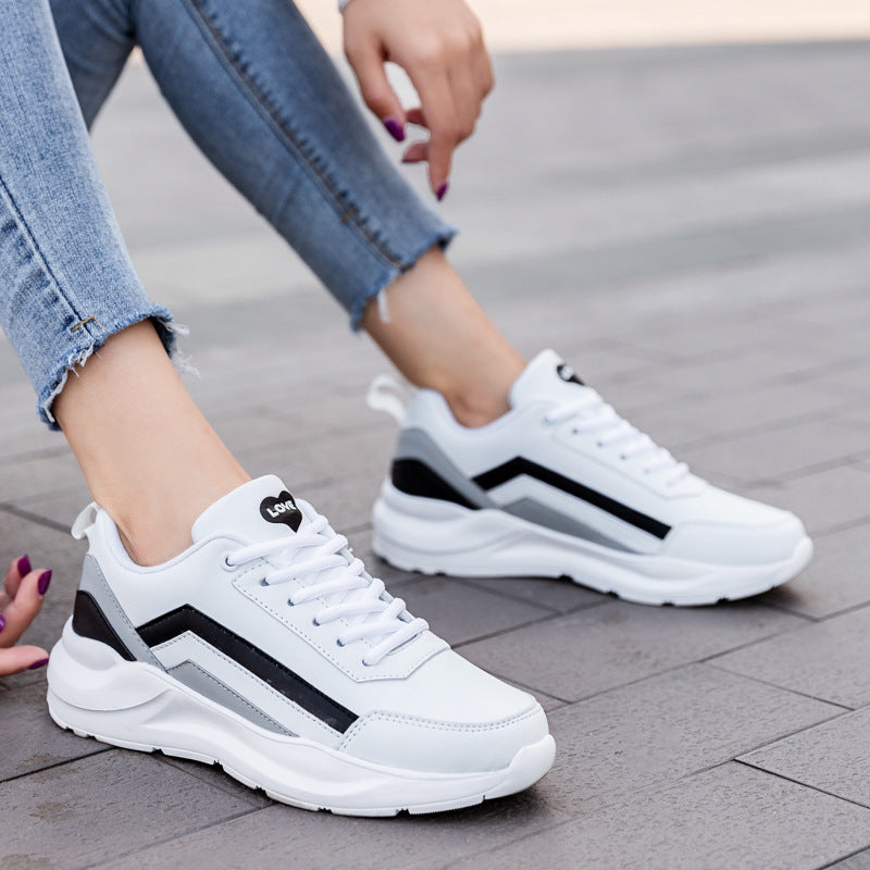 Leather running shoes