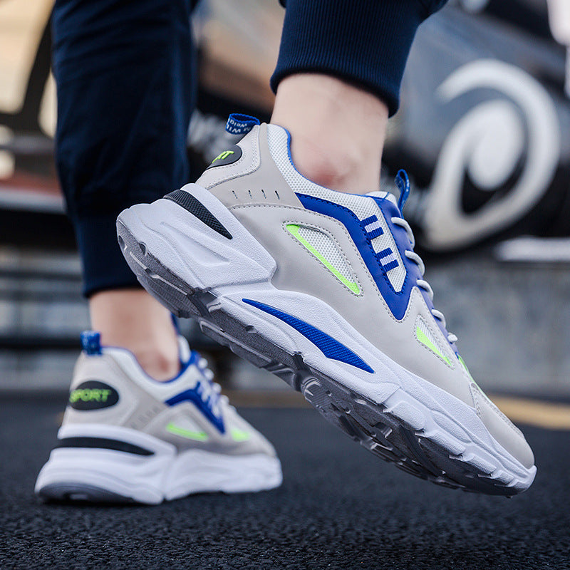 Running sneakers mesh breathable thick sole increase