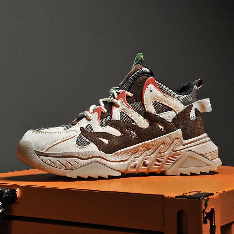 Colorblock lace men's shoes