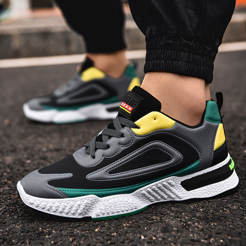 Colorful Casual Shoes Color Matching Flying Knit Men's Shoes