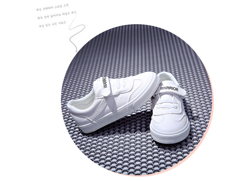 Children's Shoes Korean Style Single Shoes Boys And Girls Breathable And Waterproof White Shoes White Sports Shoes Student Shoes