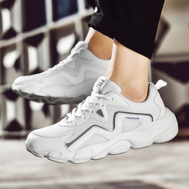 Fashionable Men's Casual Shoes Breathable Mesh White Shoes