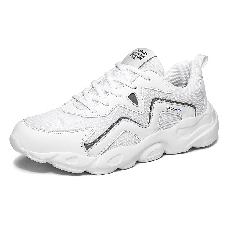 Fashionable Men's Casual Shoes Breathable Mesh White Shoes