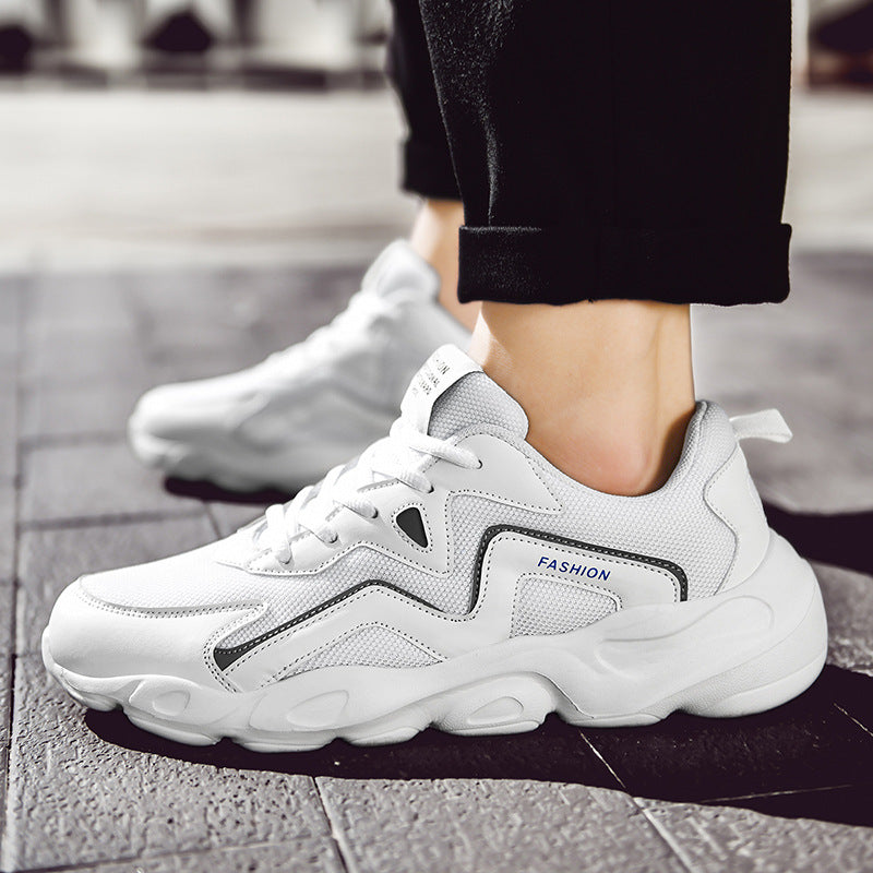 Fashionable Men's Casual Shoes Breathable Mesh White Shoes