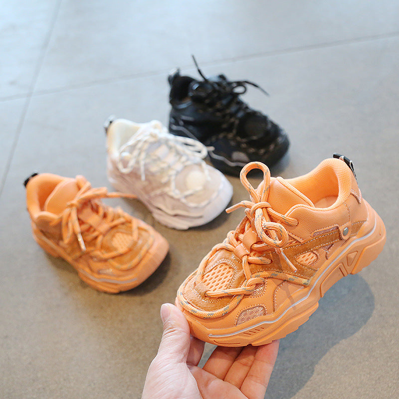 Children's Reflective Laces Sneakers Mesh Shoes Mesh Running Shoes