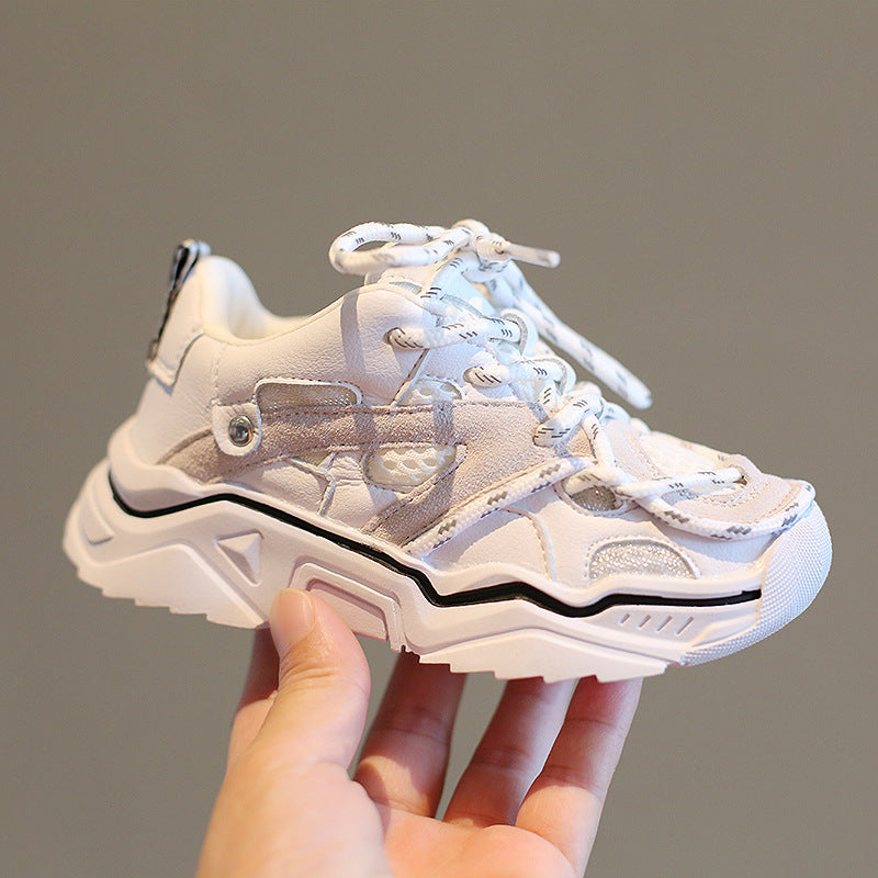 Children's Reflective Laces Sneakers Mesh Shoes Mesh Running Shoes