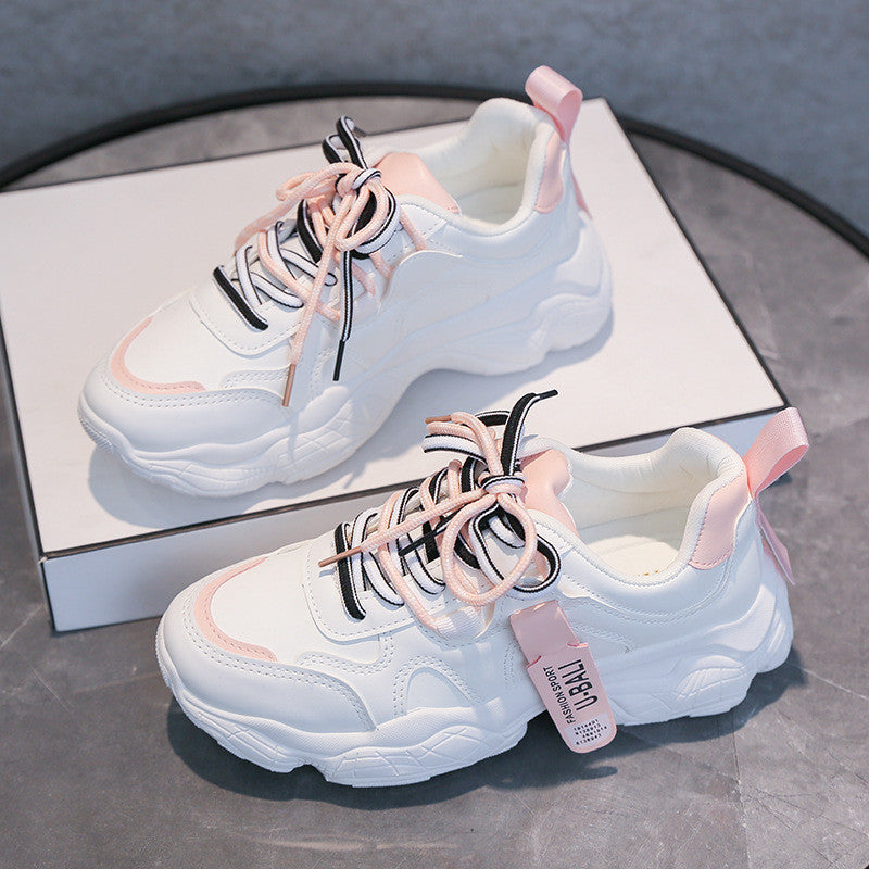 Korean Style Student Sports Shoes Women Running Street Shoes K05 Full Leather