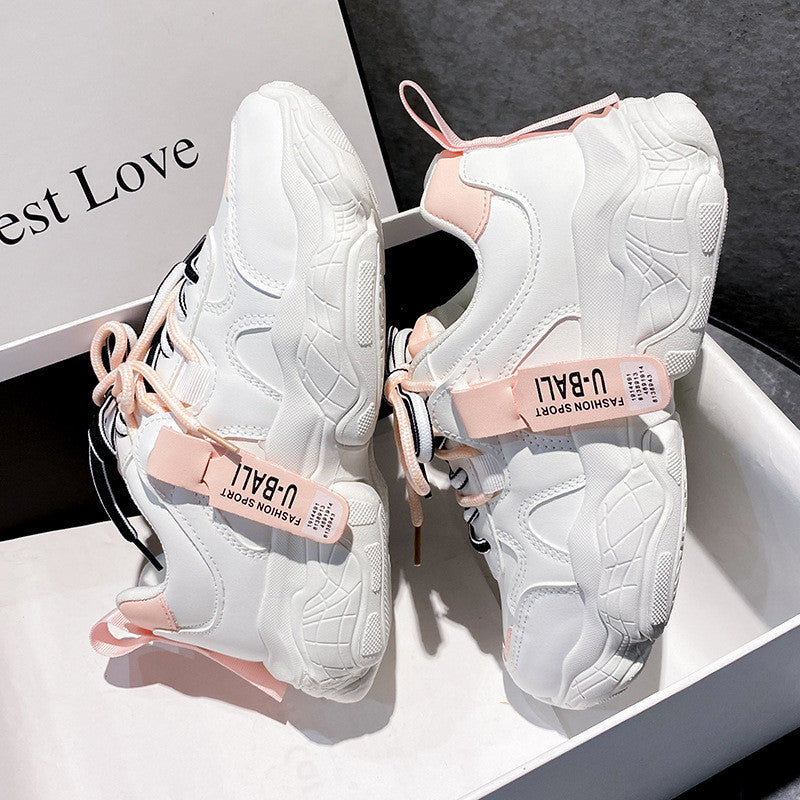 Korean Style Student Sports Shoes Women Running Street Shoes K05 Full Leather