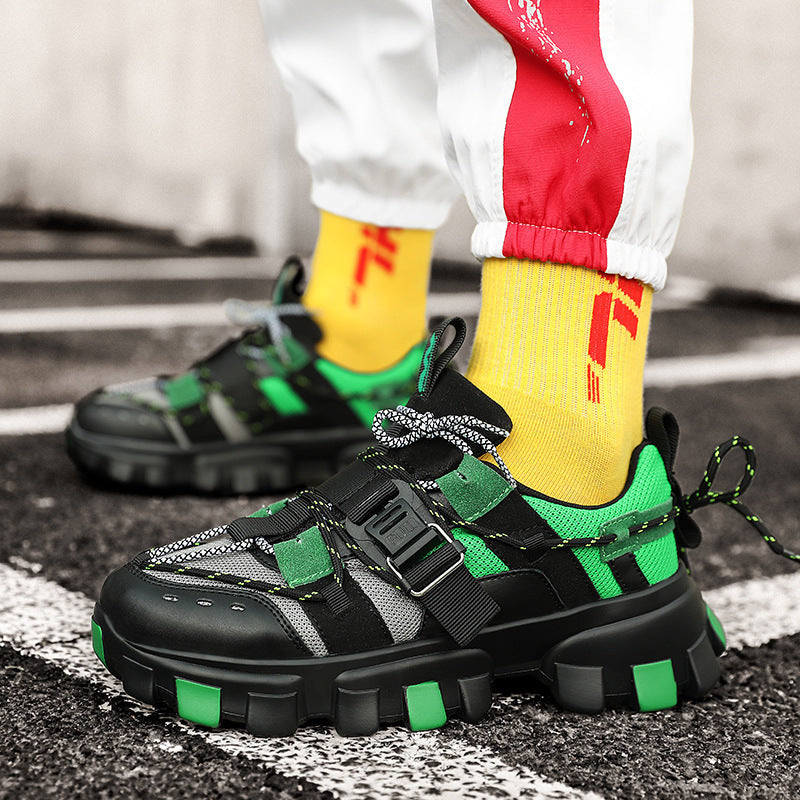 Summer Fashion New Trendy Shoes Personality Sports Wind Casual Shoes Net Celebrity Thick Bottom Increase Old Daddy Shoes Platform Shoes