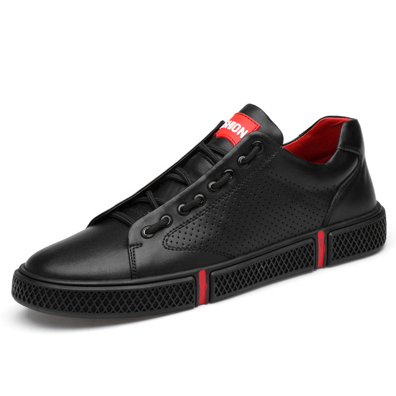 New Men's Sports Trendy White Sneakers Leather Breathable Casual Shoes Men's Shoes