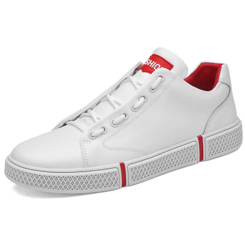 New Men's Sports Trendy White Sneakers Leather Breathable Casual Shoes Men's Shoes