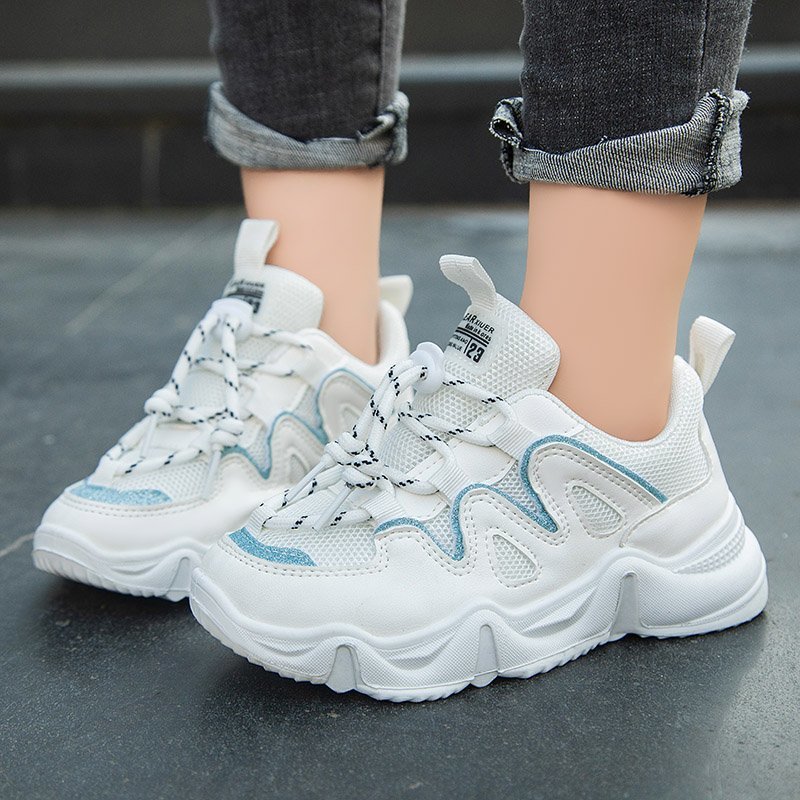 Autumn New Korean Casual Running Shoes, College Children's Student Shoes, Net Red And White Shoes