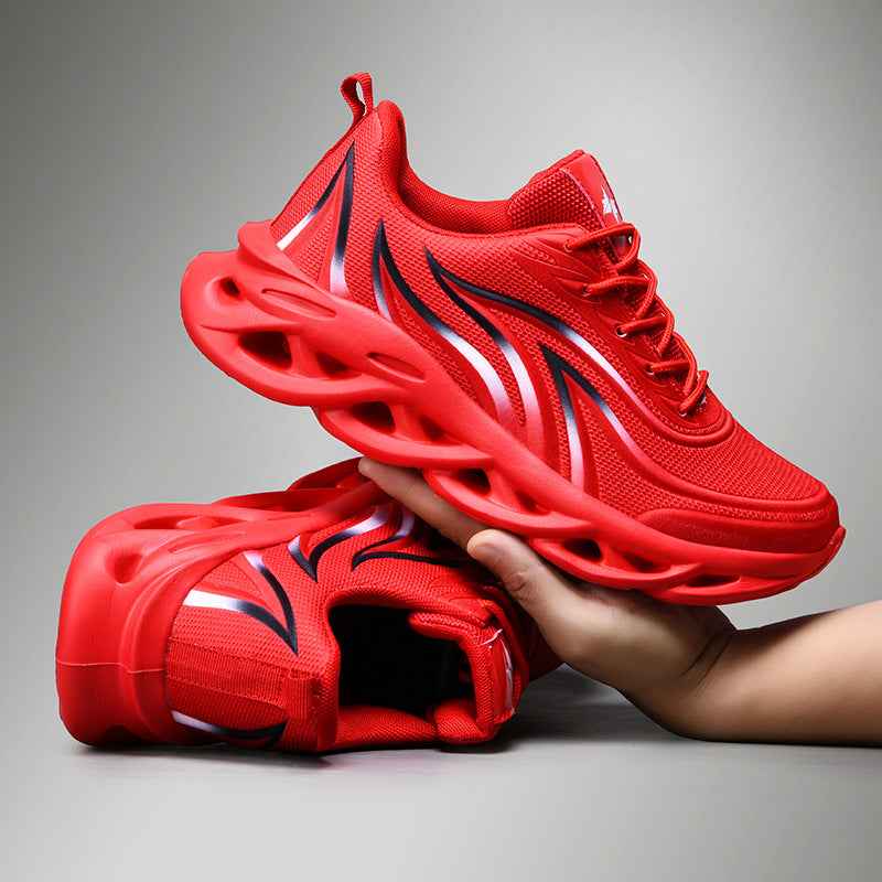 Men's Sports Mesh Shoes Red Coconut Running Shoes High-quality Athietic Sneakers
