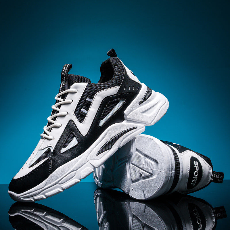 Running sneakers mesh breathable thick sole increase