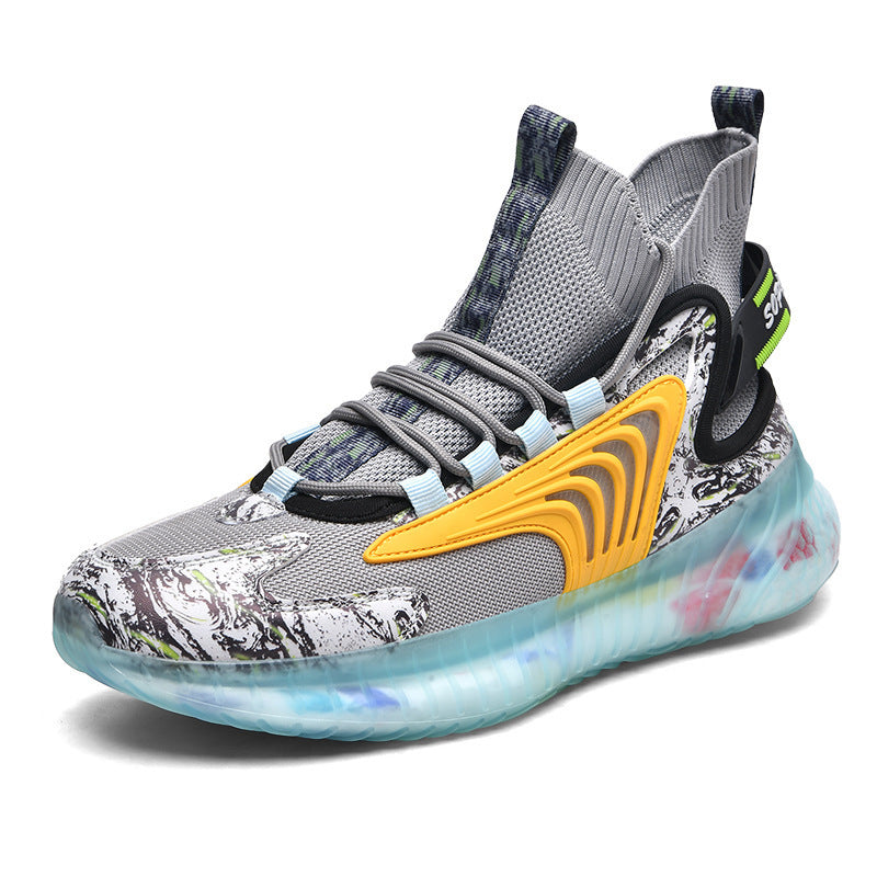 Breathable Flying Woven Sports Casual Shoes Camouflage Jelly Bottom Running Shoes Old Shoes