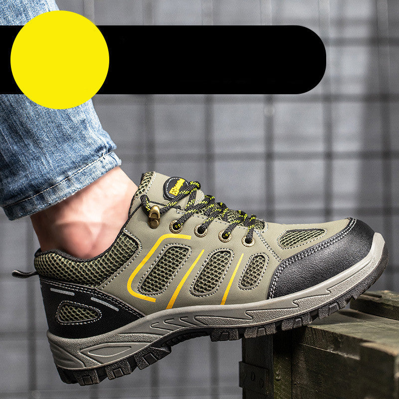 Men's Breathable Comfortable Steel Toe Anti-smashing Protective Shoes