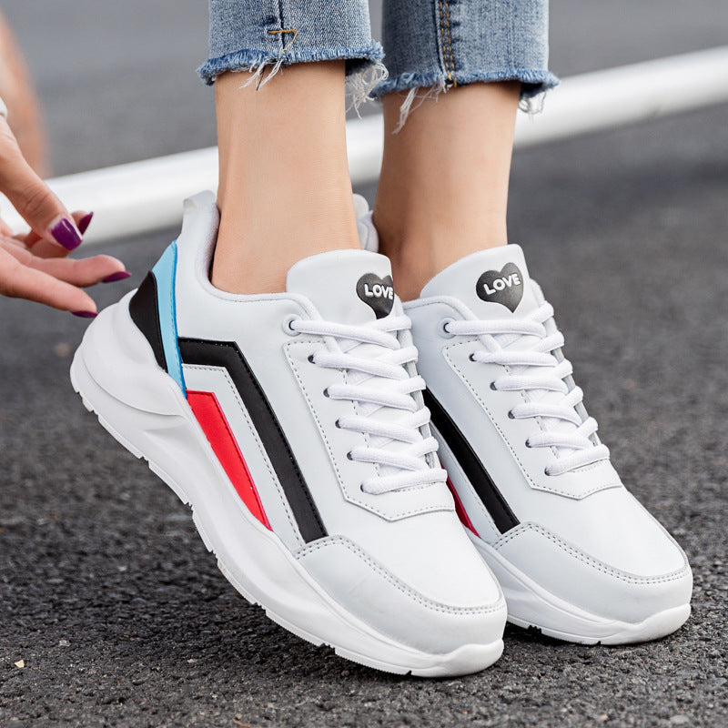 Leather running shoes