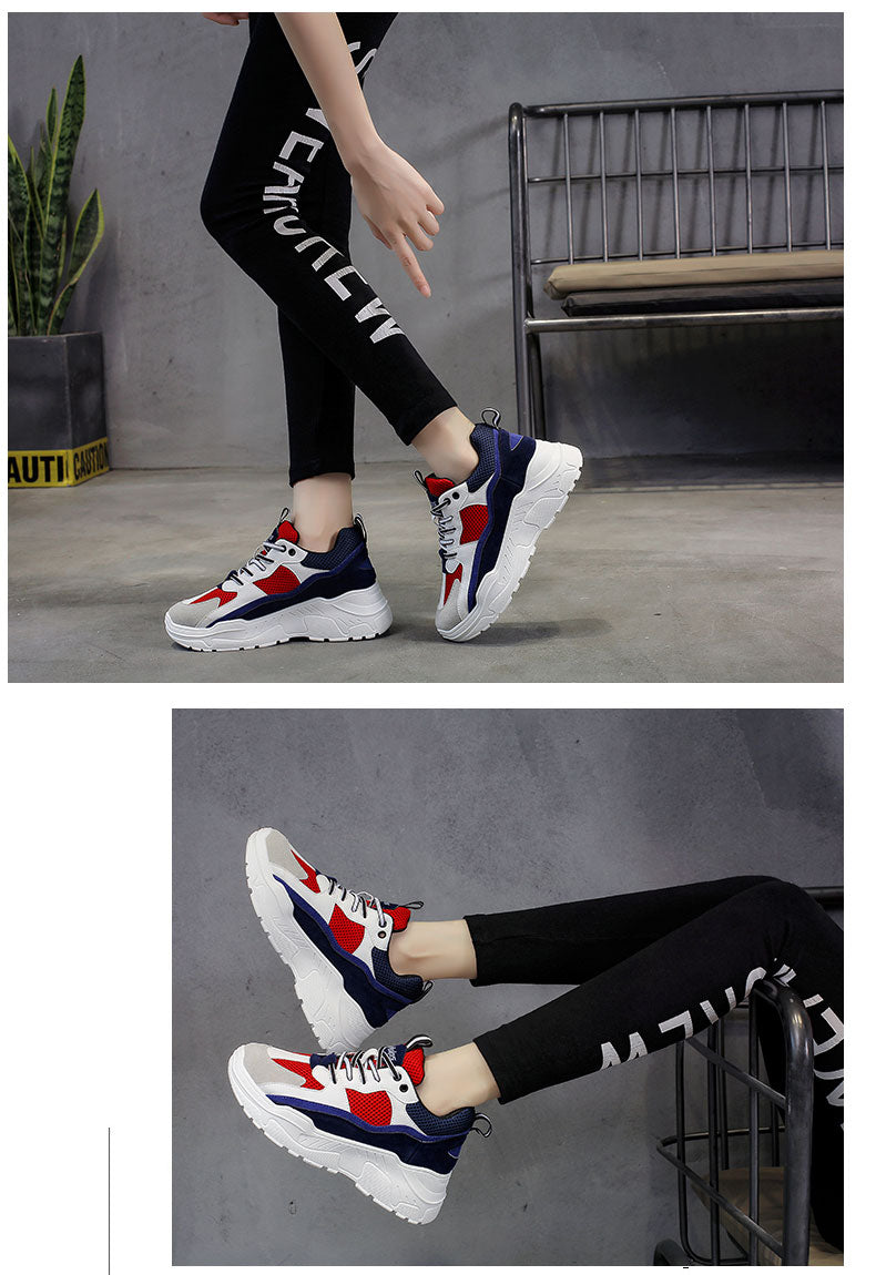 Korean casual thick bottom wild student running shoes