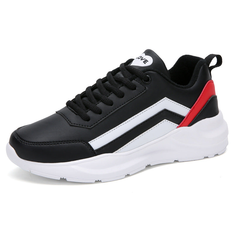 Leather running shoes