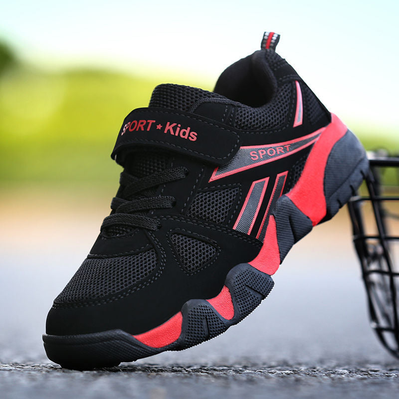 Kids Sports Mesh Shoes Boys Running Perforated Shoes With Large Mesh Holes For Breathability