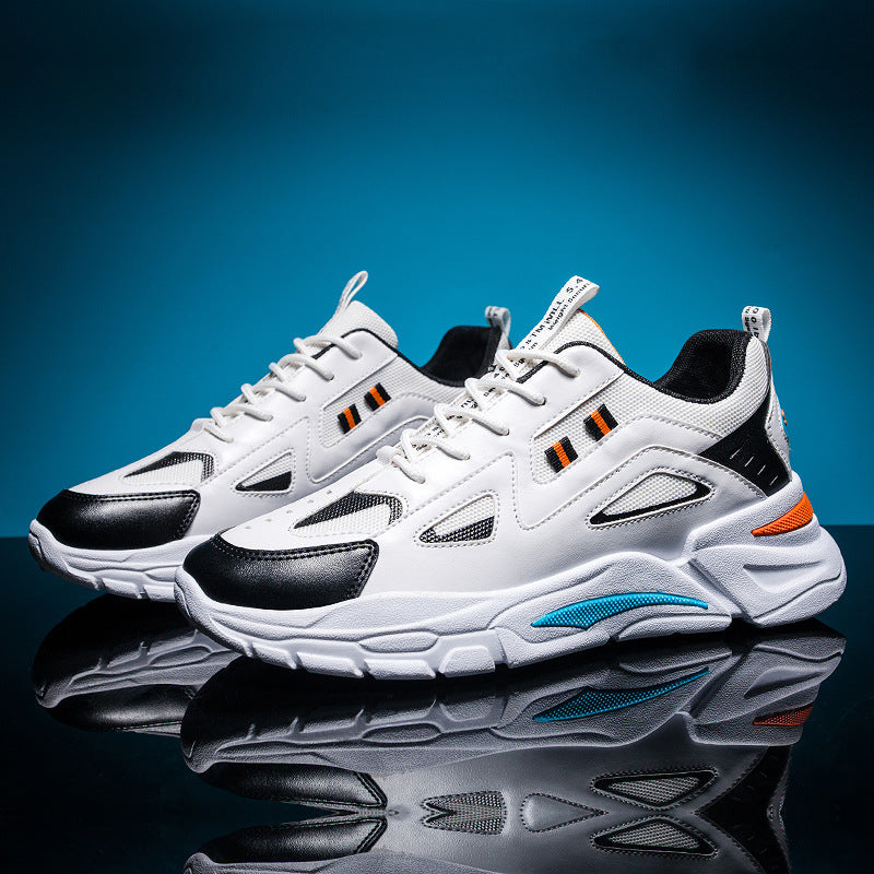 Running sneakers mesh breathable thick sole increase