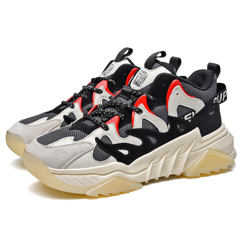 Colorblock lace men's shoes