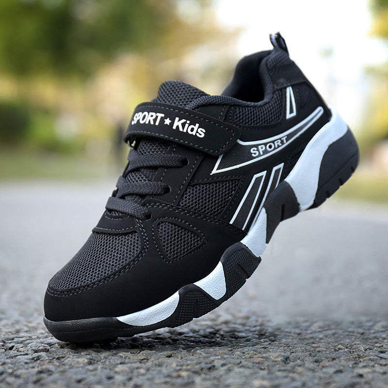 Kids Sports Mesh Shoes Boys Running Perforated Shoes With Large Mesh Holes For Breathability