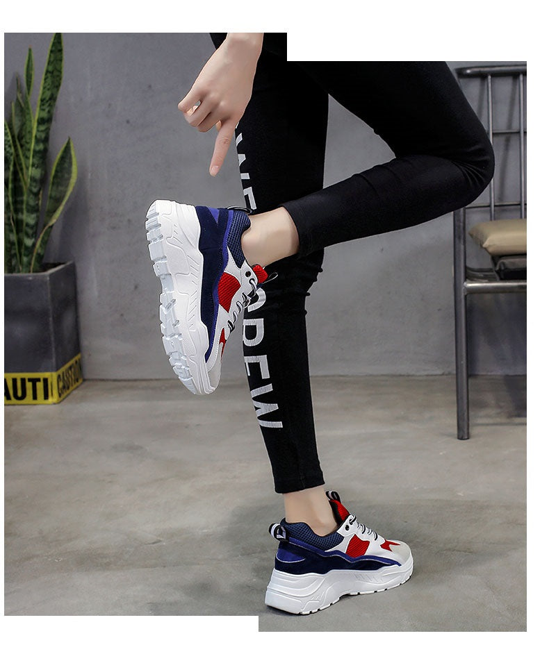 Korean casual thick bottom wild student running shoes