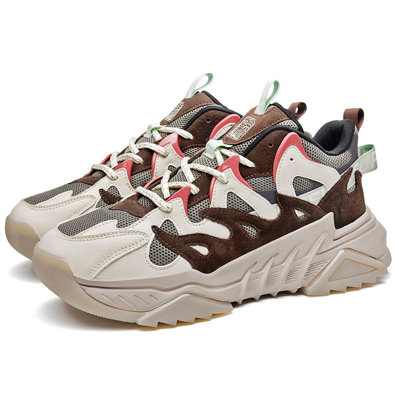 Colorblock lace men's shoes