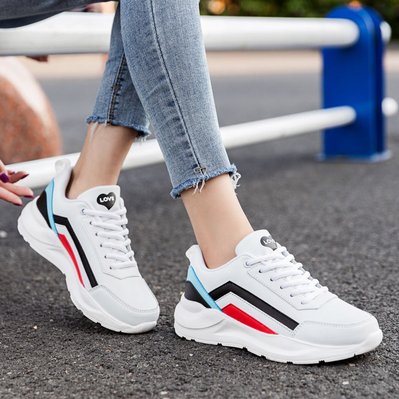 Leather running shoes