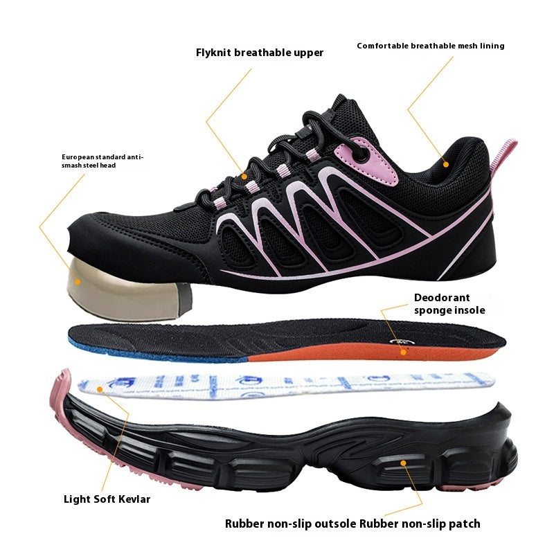 Shoes Anti-smashing And Anti-penetration Steel Toe Cap Work Shoes Safety Protection Women's Labor Protection Shoes Lightweight