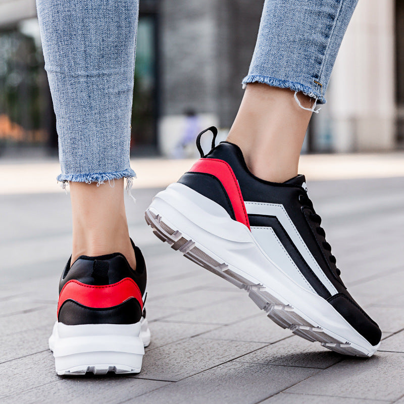 Leather running shoes