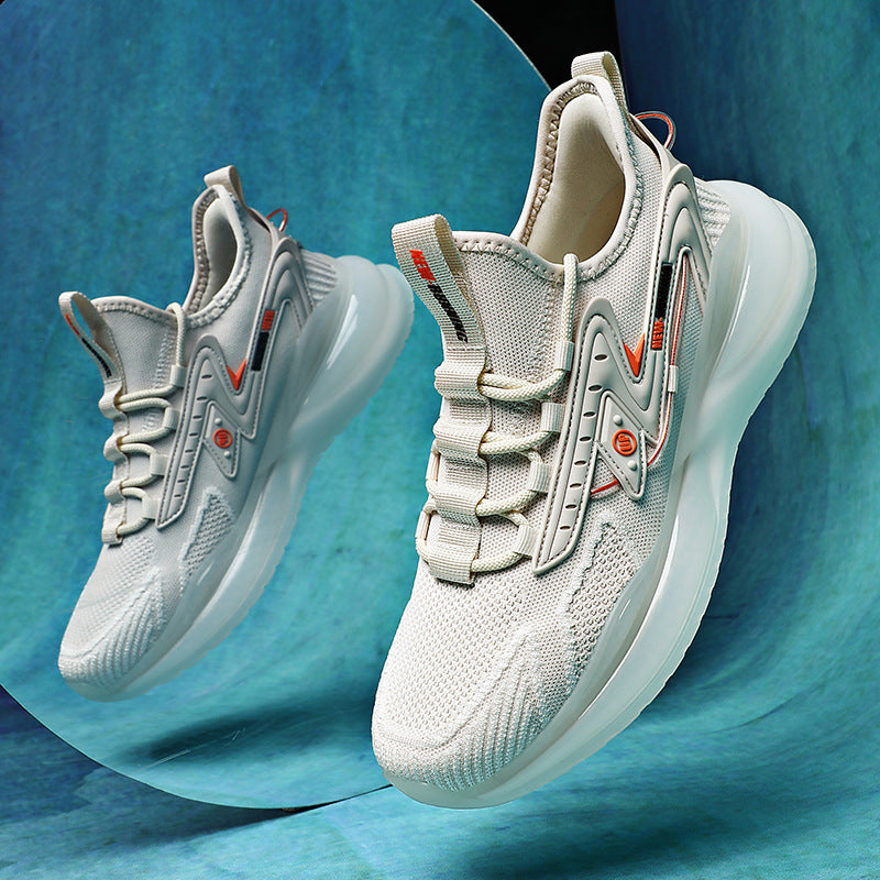 Flying Woven Sneakers Men's Shoes Popcorn Running Shoes Light Soft Sole Casual Shoes