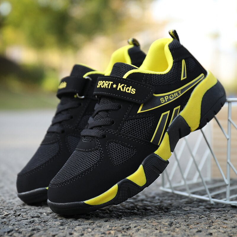 Kids Sports Mesh Shoes Boys Running Perforated Shoes With Large Mesh Holes For Breathability
